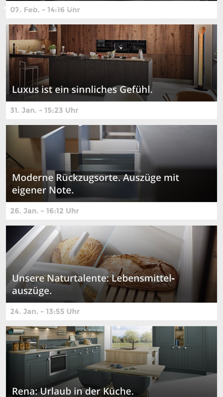 Blick in die App von Sachsenküchen
