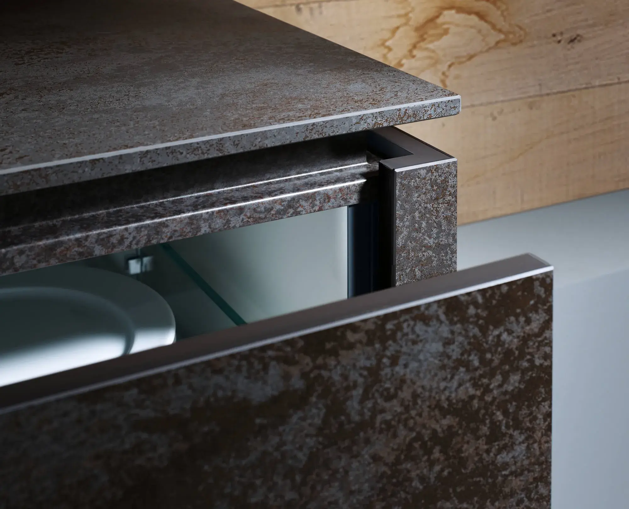 Detail einer geöffneten Schublade